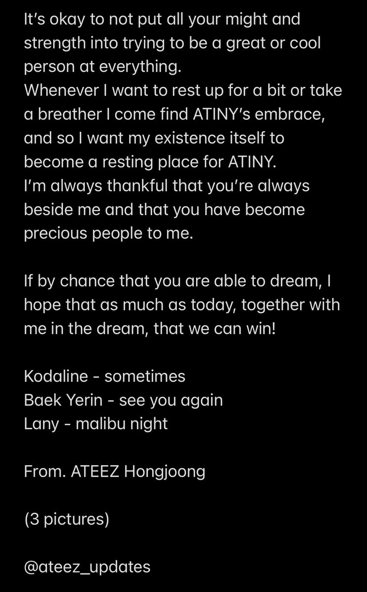 hongjoong's letter for atiny