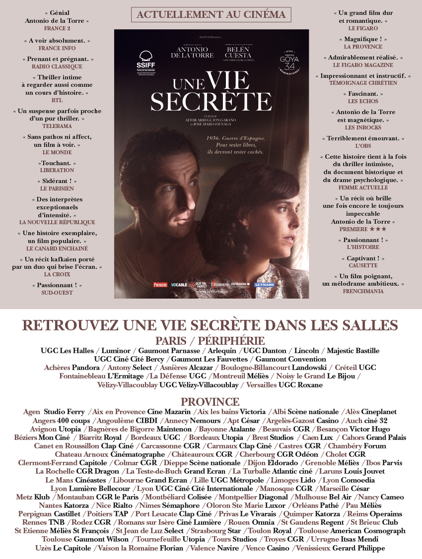 zed16's tweet photo. Vamos con esas críticas positivas desde Francia!!! Por favor Macron, los cines no los cierres, los cines son seguros!!! #UneVieSecret https://t.co/Blhonx6f0I