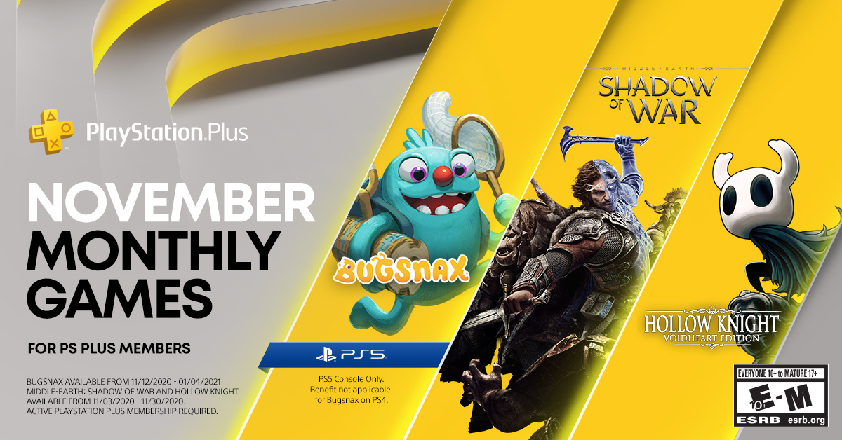 PS Plus Free Games November 2020