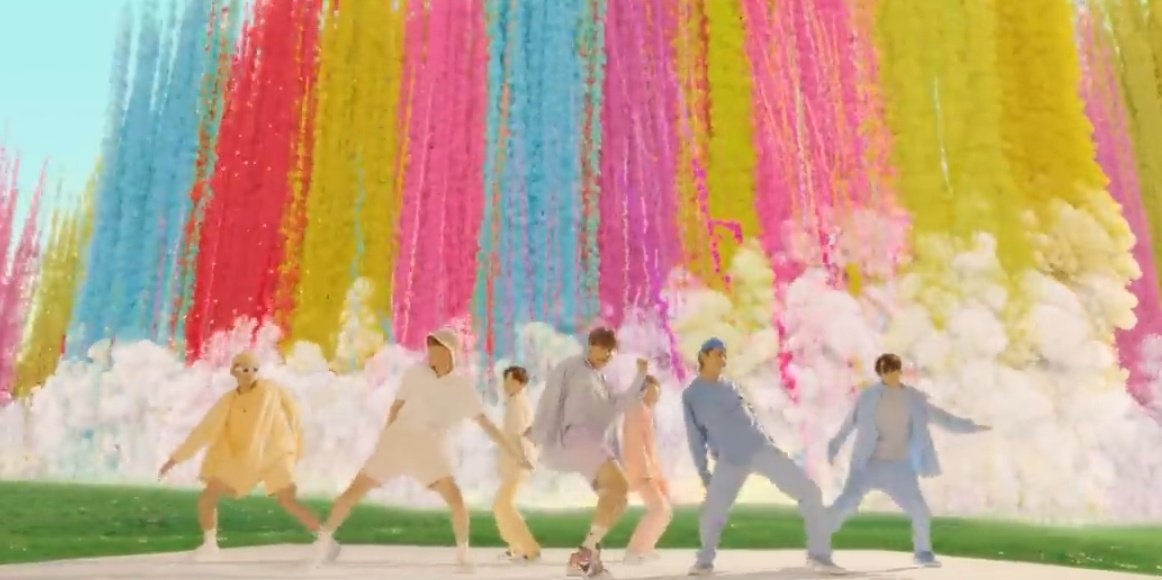 The possibility that the idea of Dynamite theme like this was already existing is 50%. In Dynamite MV you can see at the end an explosion happening. It looks similar but I'm not sure if that counts as dynamites.. (the screenshot looks weird sorry)