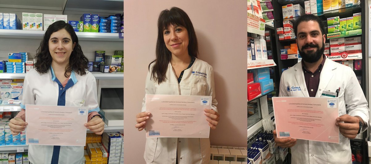 SEFAC_aldia's tweet photo. Mariona Sala, Raquel Fernández y y José Ramón Jarrín , autores del premio a la mejor comunicación de SPFA en medición y control de la presión arterial y el riesgo vascular en el congreso #SEFACvirtual2020. ¡Enhorabuena! https://t.co/rM0kyaejJC