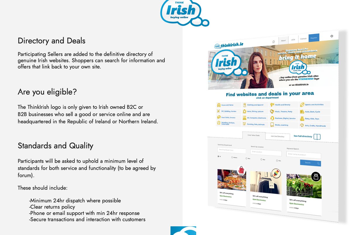 LEOOffaly's tweet image. Registration is open for ThinkIrish.ie. Ireland&apos;s #eComHub @eCAIreland. 
Open to any Irish eCommerce website/business trading online. Upload &quot;Offers for Shoppers&quot; for Christmas. Get support &amp;amp; advice. Don&apos;t let 60% of our online spend go abroad.  #ThinkIrish #Shoplocal