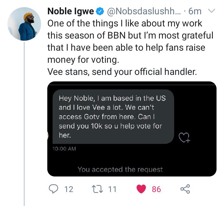 Special thanks to  @Nobsdaslushhkid .  @veeiye he was the one who took that Stormy Queen of Flames pics. He campaigned for you and  @NeoAkpofure when you guys were up for eviction and defended you when trolls dragged you.God bless you sir