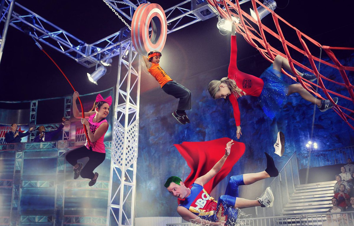 triathlontim's tweet photo. Flashback of the epic family Halloween photo from 2018 featuring @captainnbc @jessiegraffpwr @nvr_gvup. #halloween #halloweenart #ninjawarrior #jessiegraff #maggithorne #CaptainNBC #ANW #AmericanNinjaWarrior #photomanipulation #trickortreat #familyhalloweencostumes https://t.co/0d2KxCvgS0