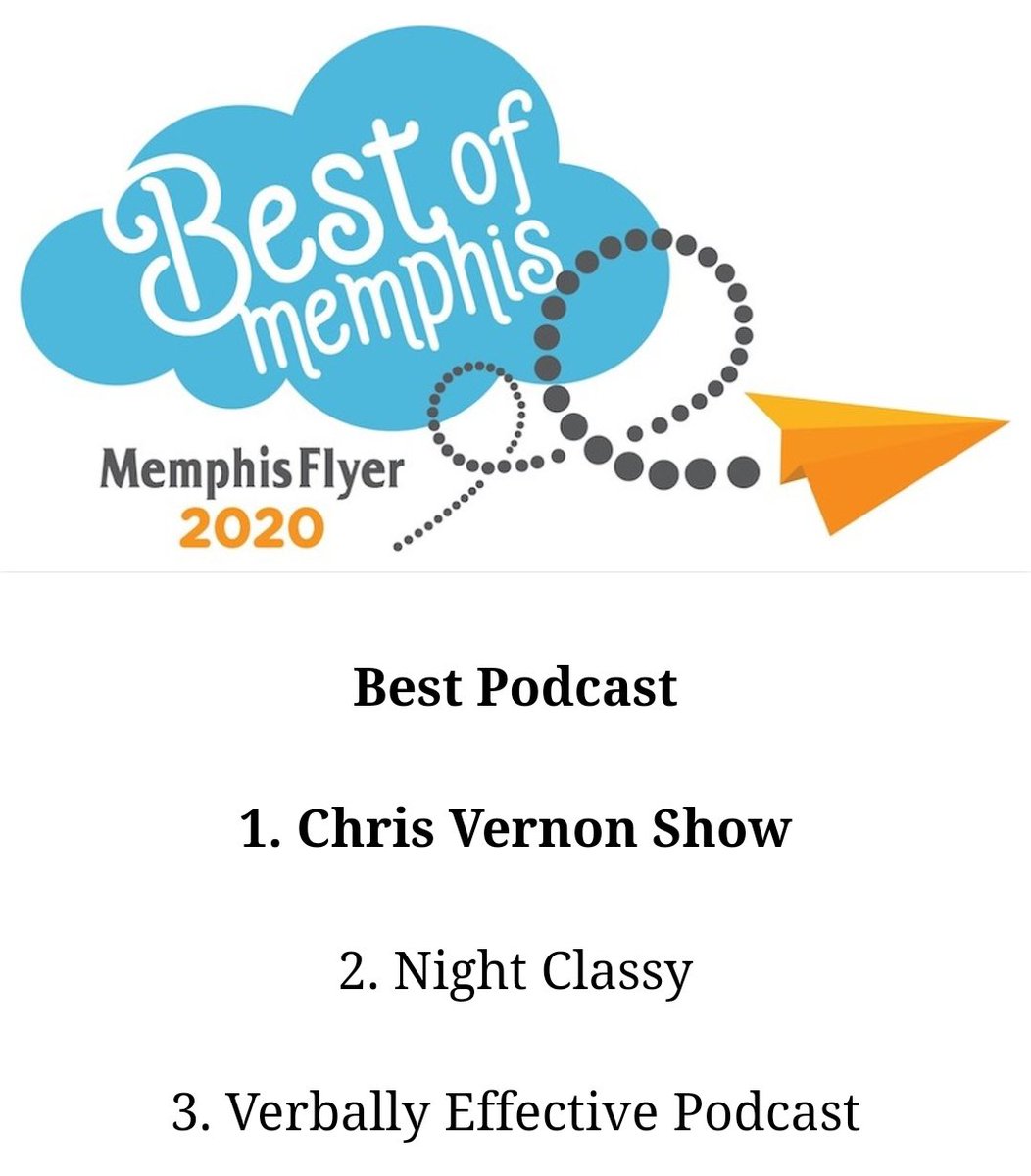 EnaEsco's tweet photo. Thanks so much for your votes everyone for the @MemphisFlyer’s Best Of Memphis. The #verballyeffective came in close at 3rd place. Maybe next year.💫 https://t.co/KXJh1ptgtB