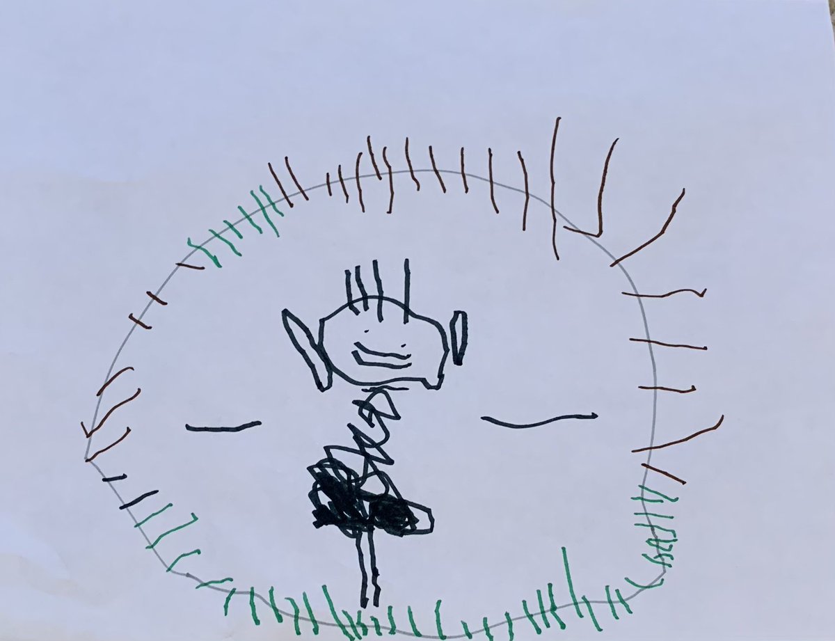 Bendraws2's tweet photo. This is my first try and second try of a monster in a cave. The first one wasn’t mean enough. It’s all about the details. Medium: #crayola markers on printer paper #art #drawing #draw #monster #toddler #twins #3yrsold https://t.co/Yg6vcLN4Oe
