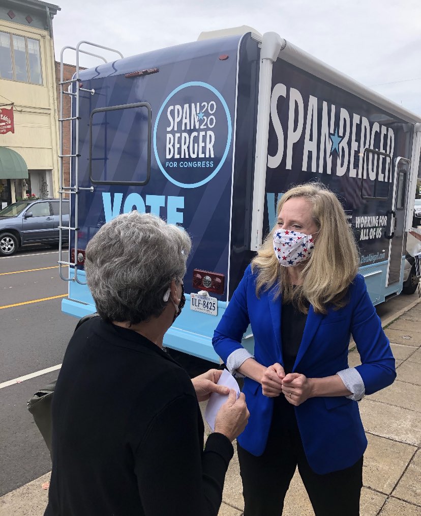 Jaaavis's tweet photo. With less than a week until E day,  @SpanbergerVA07 is in Culpeper with her “Spanvan” https://t.co/i47QVAv2d3