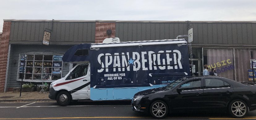 Jaaavis's tweet photo. With less than a week until E day,  @SpanbergerVA07 is in Culpeper with her “Spanvan” https://t.co/i47QVAv2d3