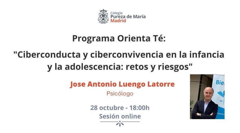 pmariamad's tweet photo. Hoy a las 18:00h, D. Jose Antonio Luengo dará una charla de gran interés a los padres de nuestro colegio, inaugurando así el Programa Orienta Té de este año #ciberconvivencia #ciberconducta #orientate #pmaria20 https://t.co/4hi1wLi74S