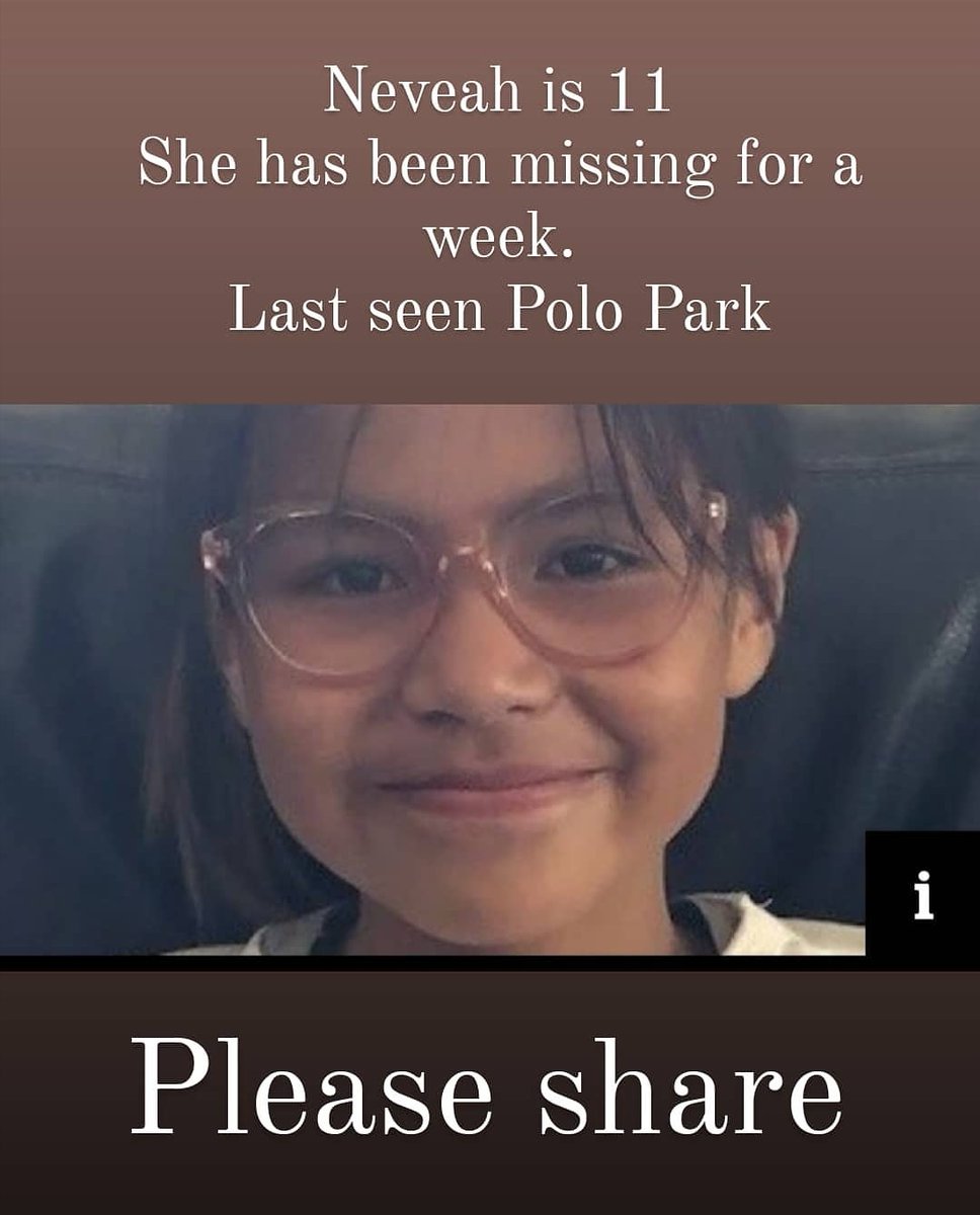 Neveah Roundhead has been missing in #Winnipeg for more than a week. She is 11. Post, share, keep your eyes open.