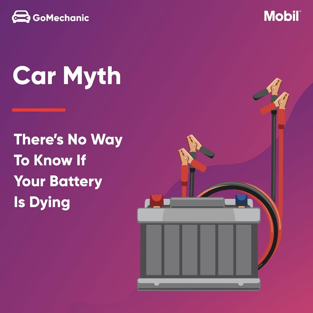 gomechanicindia's tweet photo. Low batteries can cause heavy damage to your car's electrical components, that's why you must know how to recognize it🔋🚘

Get new car batteries on the Gomechanic app at nationwide best prices💸

#carmyths #myth #myths #mythbusters #mythsvsfacts https://t.co/ZqYrJZOycm