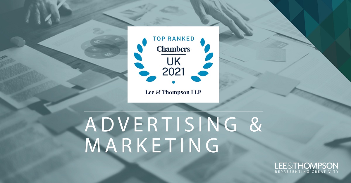 LeeAndThompson's tweet photo. We are delighted to now be ranked for 'Media &amp; Entertainment: Advertising &amp; Marketing'; Dominic Bray is now recognised by @ChambersGuides UK in this area alongside Huw Morris. Read the Media and Entertainment write-up here: https://t.co/ywLSBUKx5d https://t.co/XEcgAAwyfj