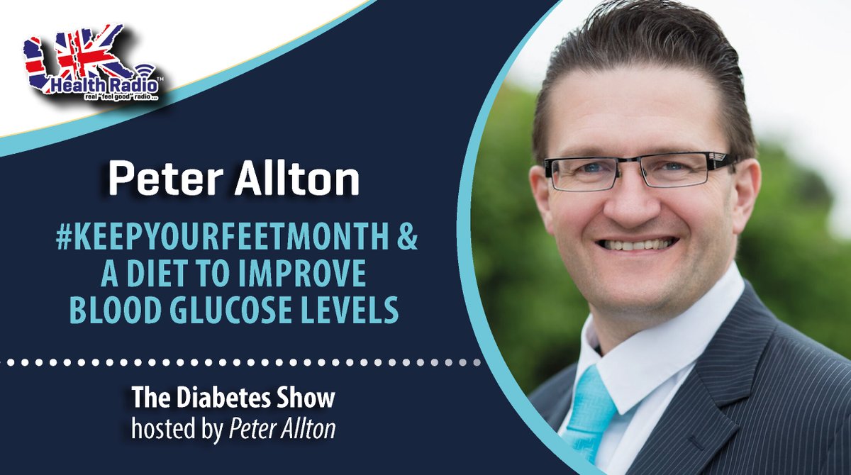 ukhealthradio's tweet photo. The Diabetes Show hosted by @PeterAllton @beundefeeted on @ukhealthradio - Peter talks about #KeepYourFeetMonth &amp; his own journey with #diabetes plus why and how he is embarking on a diet to improve his #bloodglucoselevels - @one2onediet. 
👉 📻 🎧  https://t.co/3AzAxea6ZI https://t.co/CRN7CLzX2W