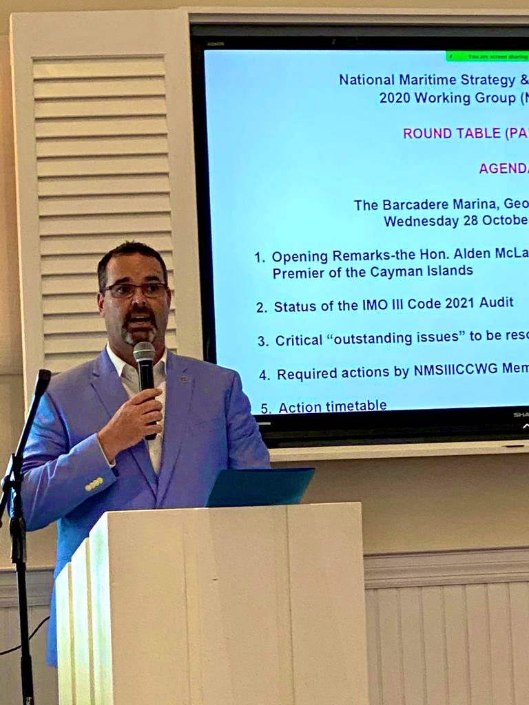 EricLBush's tweet photo. Honoured to give opening remarks obo Premier @TheRealAldenMcL for the National Maritime Strategy &amp; III Code Compliance 2020 Working Group. Getting back to ‘normal’ feels awesome! #MITIAMA https://t.co/kVYuPSypRd