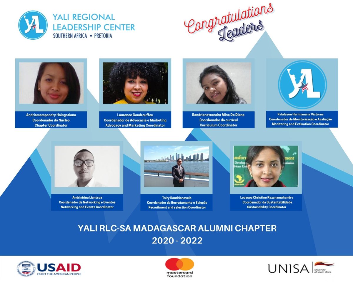 RLC_SAfrica's tweet photo. Meet the YALI RLC-SA Madagascar Alumni Chapter committee members who officially took up office on October 1st for the next two years. 
#YALIRLCSAMadagascarChapter 
#YALIRLCSAAlumniChapter https://t.co/xMrvmi9KJO