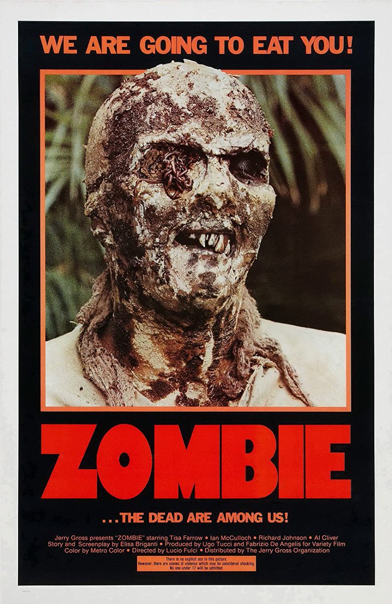 ZOMBIE (1979) - A classic for all you zombie fans imo, i grew up on this and night of the living dead. It was such a pleasure watching it over again. It had been so long since i had seen it. Also the Shark vs Zombie scene is ICONIC!! !!