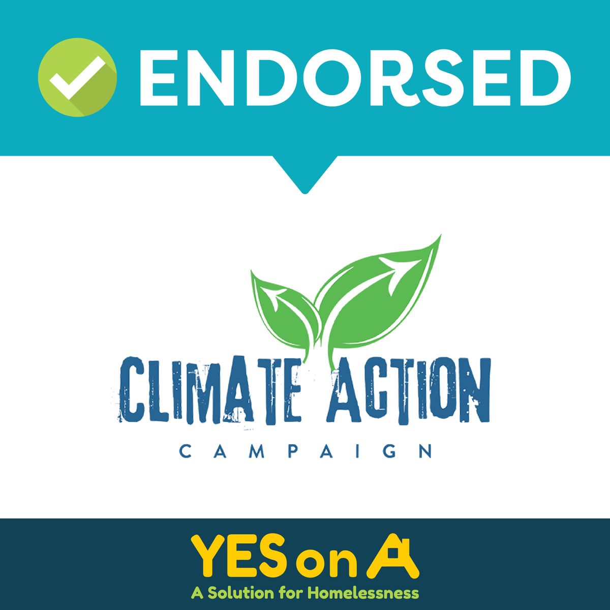 Thank you <a href="/sdclimateaction/">Climate Action Campaign</a> for joining our growing list of environmental leaders who support YES on Measure A! With your support we’ll get Measure A passed in Nov (6 days to go!!!) and help end homelessness in SD. #YesonASd