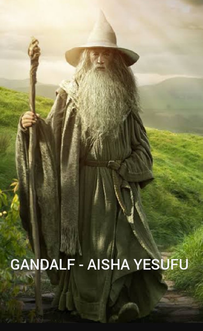 4. GANDALF - AISHA YESUFU @AishaYesufu My Favorite Activist, the woman with 9 lives, been speaking out since 19Awake, she believes in Nigeria, just like Gandalf believed in everyone to finish their mission, A liberated Middle Earth from Terrorism #EndSARS   #endbadgovernance
