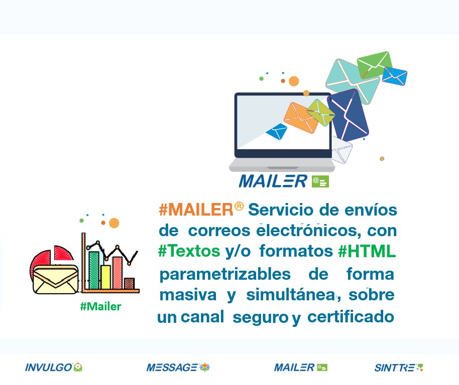 totaltexto's tweet photo. #MAILER®  Servicio de envío de #correos parametrizables de forma masiva y simultánea . Por medio de este canal #seguro y #autenticado, con texto, formatos HTML y con archivos adjuntos.
#Totaltexto #SMS  #EMAIL  #PagoMovil #P2P  #SMSBanking #AlertasSMS #Correos #ingeniero https://t.co/SYSiDmCzmK