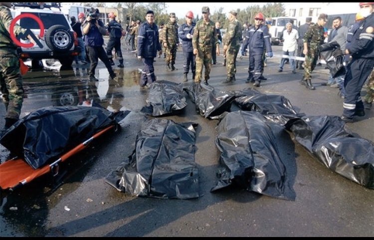 SabuhaXalis's tweet photo. Armenia used  Smerch missiles against #Barda again. 21 civilians killed and more than 70 wounded.Such delibarate #WarCrimes of Armenia are deplorable.Each ceasefire  proposed by Minsk group resulted in missile attack of #Armenia.Is Minsk Group really supposed to solve conflict? https://t.co/QKFJrvLZm8