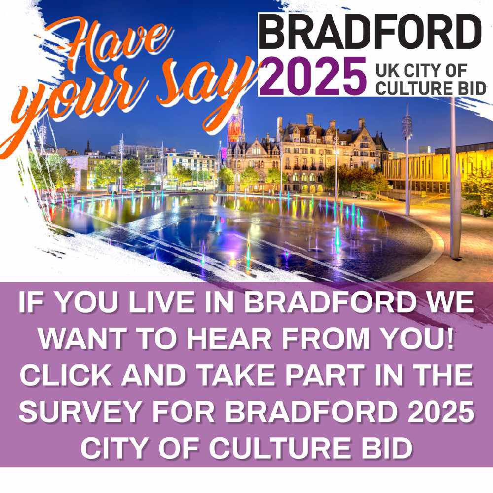 SunriseRadioUK's tweet photo. Have your say! Take part in a short survey for the Bradford 2025 UK City of culture bid. Click link: https://t.co/vM5lyQdOqO

#bradford2025 #sunriseradio #bradford https://t.co/uhA7bVmlkn