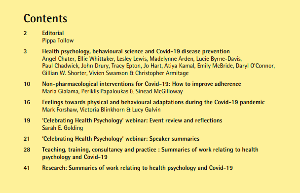 pippatollow's tweet photo. NEW Special issue of #healthpsychupdate is out now! Focusing on health psychology and Covid-19, and available to download for free! (sign up for a free BPS account to access) https://t.co/sAwy3SIRnz @divhealthpsych @ChrisK_UofM @AinsleaCross @Dave_Shef @SarahEGolding https://t.co/TKOMgvqj6o