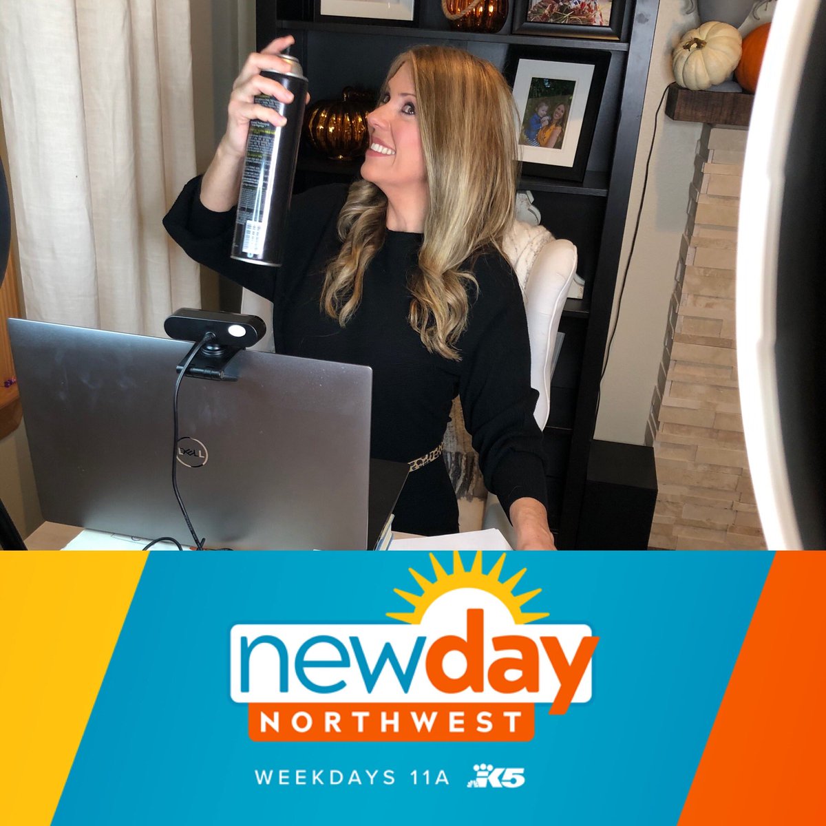 I’m baaaack!!!! Guest hosting another spot for <a href="/NewDayNW/">New Day Northwest</a> 11a today on <a href="/KING5Seattle/">KING 5 News</a> ❤️ This is hair and makeup 🤪