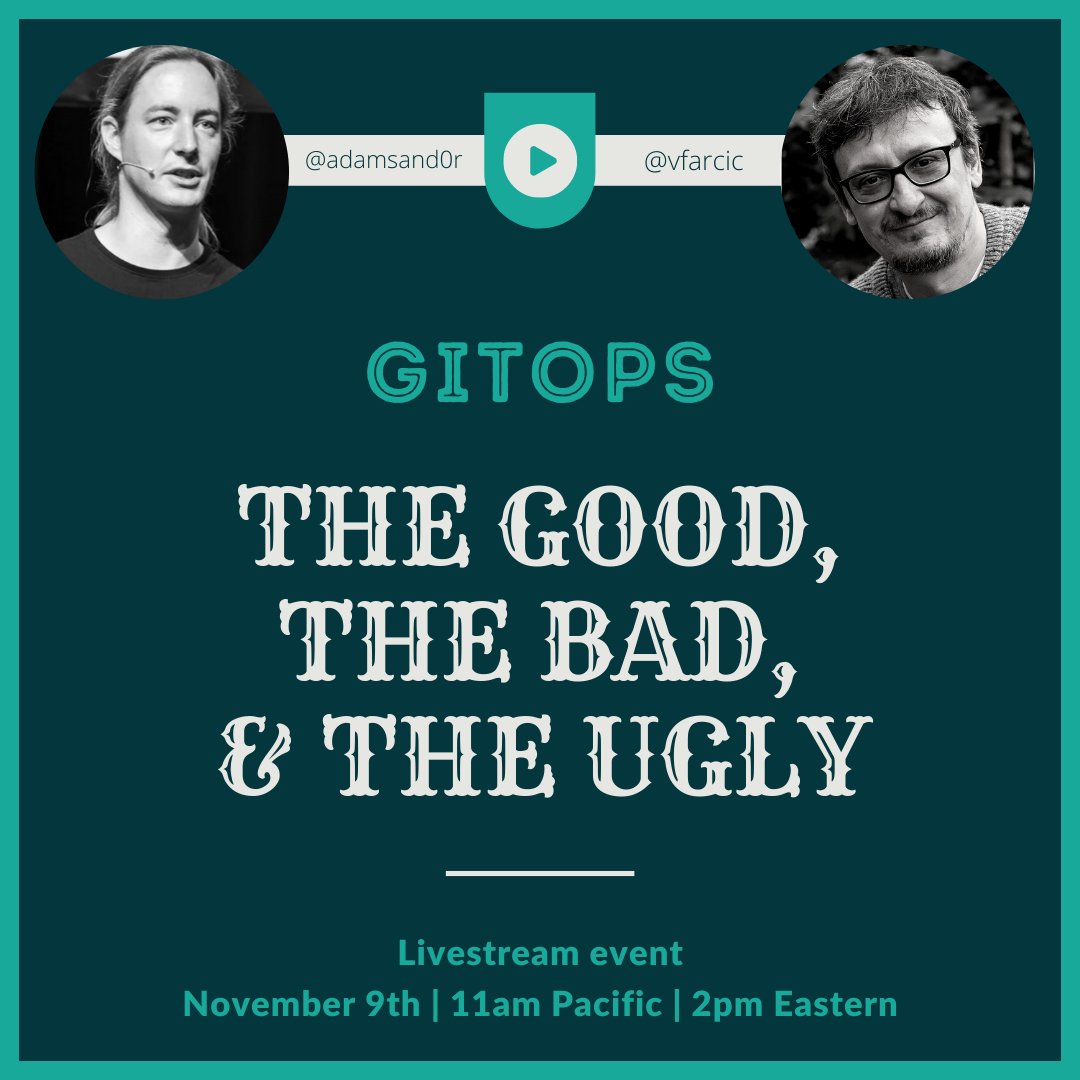 codefresh's tweet image. #GitOps isn&apos;t all roses 🌹  and unicorns 🦄 . Join @adamsand0r @containersoluti &amp;amp; @vfarcic from @Codefresh in this live discussion on the issues that need to be resolved both from tooling and process perspectives.
👉 SIGN ME UP: buff.ly/3kMWXJX
#CodefreshLive #DevOps