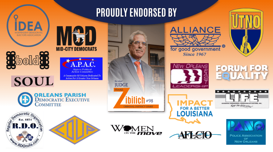 reelectzibilich's tweet photo. The people of New Orleans believe in this campaign and my record as a judge. I am proud to have the support of so many New Orleans organizations that understand the importance of having an experienced, fair, and accessible judge. #NewOrleans #Endorsements #Vote #Judge #NOLA https://t.co/8LGCc7DRDW