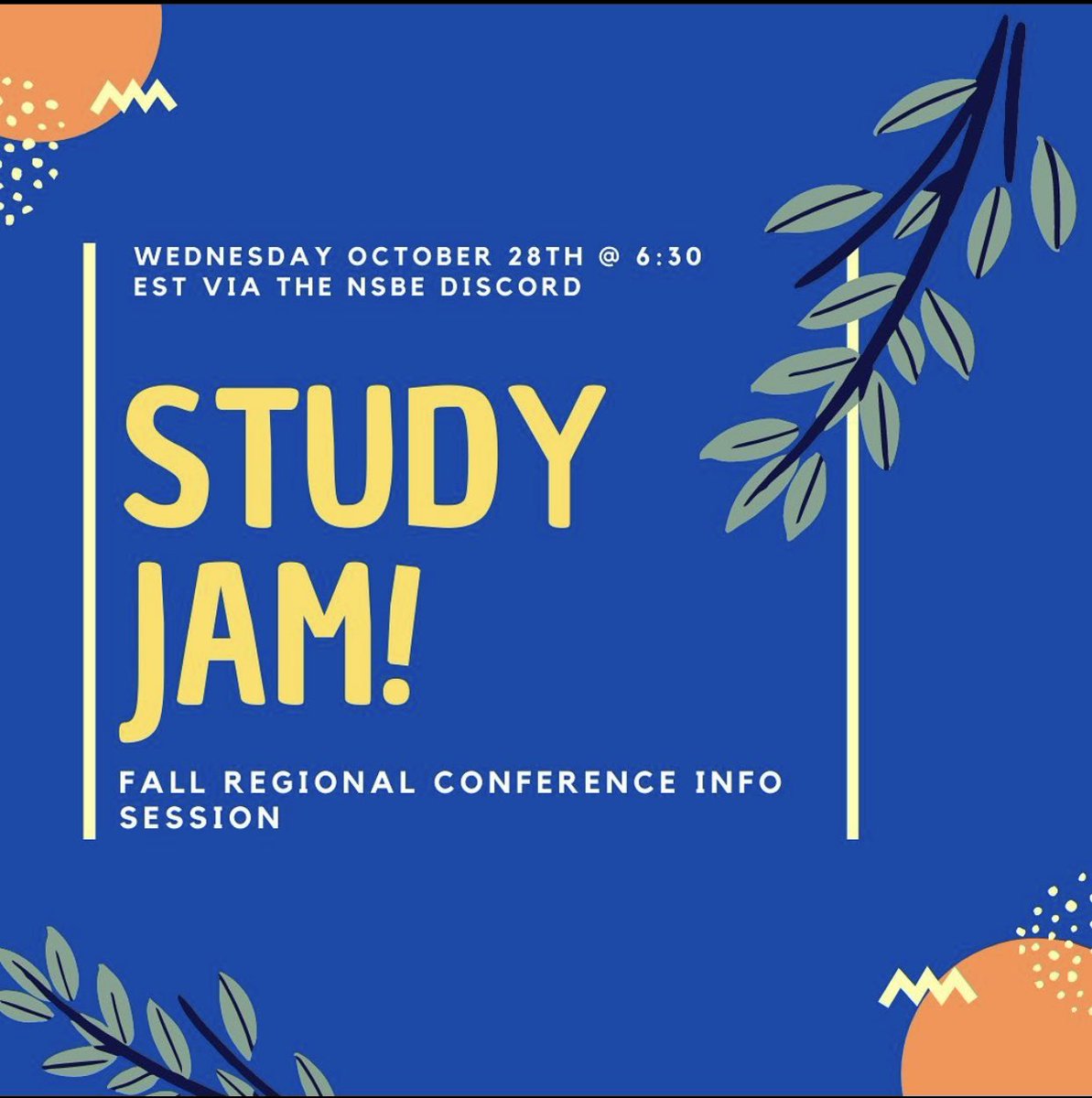 NSBE_RPI's tweet photo. Interested in going to the Fall Regional Conference? NSBE-RPI’s Conference Planning Chair will be holding a session tonight @ 6:30 during our Study Jam in the discord server🔥🔥 https://t.co/Joun2RBLYy https://t.co/DvQxkOpzrh