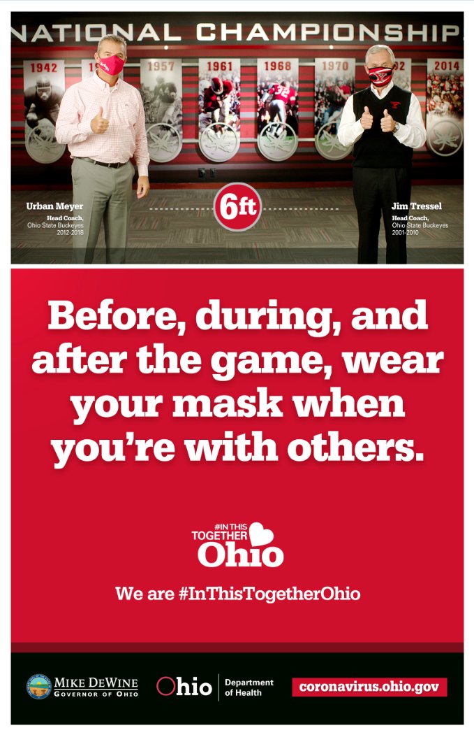 OhioBWC's tweet photo. Wear your mask. Keep your distance. Wash your hands. Protect your fellow Ohioans. We can do this. #InThisTogetherOhio #MasksOnOhio https://t.co/2sqOdrx27K