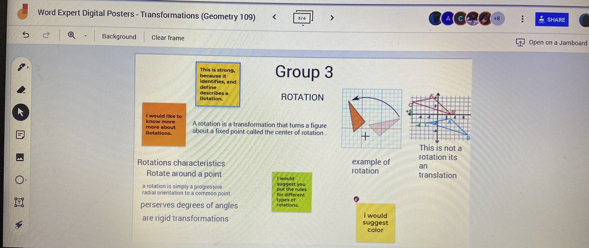 Dr_Howard_EdD's tweet photo. What used to be done with chart paper and sticky notes inside the classroom is now done with Google Slides and Jamboard #virtuallearning #studentcollaboration #studentprovidedfeedback @BryantStampede @TCSBoardofEd https://t.co/2zSdI7EUVG