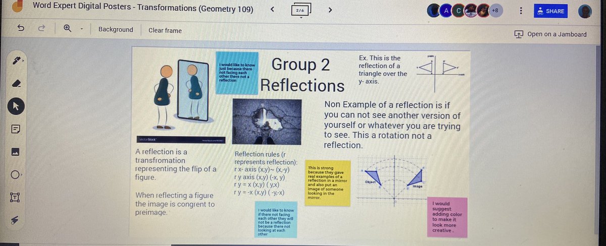 Dr_Howard_EdD's tweet photo. What used to be done with chart paper and sticky notes inside the classroom is now done with Google Slides and Jamboard #virtuallearning #studentcollaboration #studentprovidedfeedback @BryantStampede @TCSBoardofEd https://t.co/2zSdI7EUVG