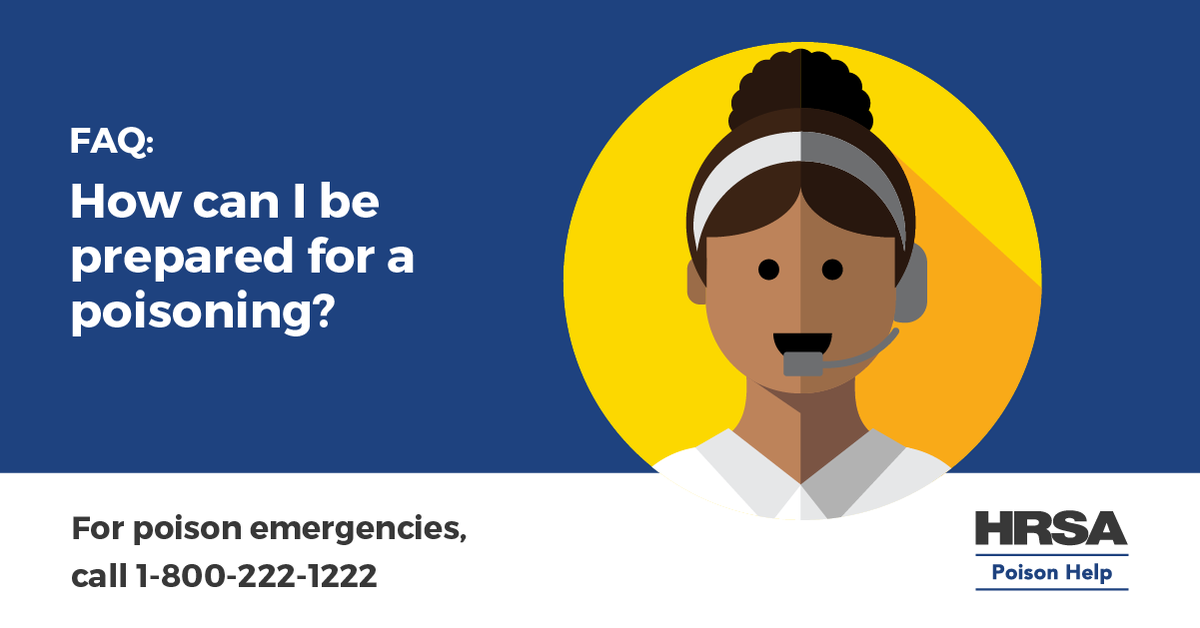 HRSAgov's tweet photo. Be prepared before an #emergency happens. Write down the #PoisonHelpline number (1-800-222-1222), which connects you to your local #PoisonCenter, and keep it in a place that's easy to access. Keep this checklist handy in event of a #poisoning: https://t.co/9bEAJqCt8b #SafetyTips https://t.co/ApnGvXYH2J