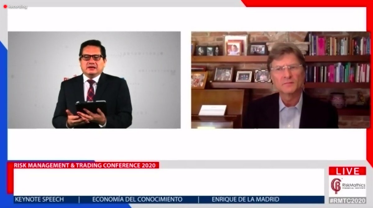 edelamadrid's tweet image. Participé en la Risk Management &amp;amp; Trading Conference 2020, organizada por @RiskMathicsFI, para platicar sobre la economía del conocimiento, así como las fortalezas y los retos de México en este cambio de época.

Agradezco a @AllanBarush, su CEO, y a su equipo por la invitación.