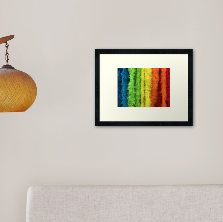 Rainbow Colored Boas Print from original Photograph. Looking for a special Print, Leggings, Artwork or Facemask design? Let me know I might create it and post it in my shop. redbubble.com/i/framed-print… #rainbow #print #original #photography #forsale #share #ooaklife