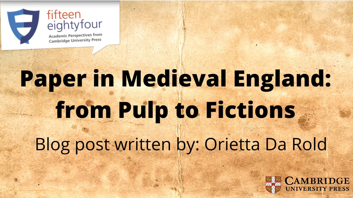 CUP_LitPerform's tweet photo. In this new blog post @orietta_darold discusses the story of #medieval paper in England, from its earlier arrival in the 13th century to its full acceptance across a range of uses. https://t.co/MorVFkeaXK

#bookhistory #medievalliterature https://t.co/PIjT5CWFNb