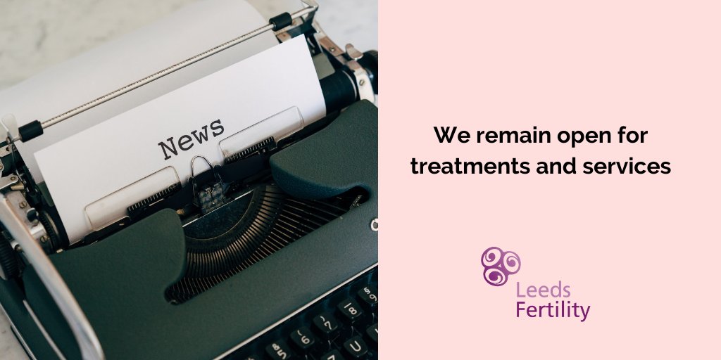 leedsfertility's tweet photo. We remain open for treatments and services. Please visit our website for more infromation https://t.co/0eDqpLc9jv
#IVF #ICSI #fertility #Leeds https://t.co/KWmHcF1Uie