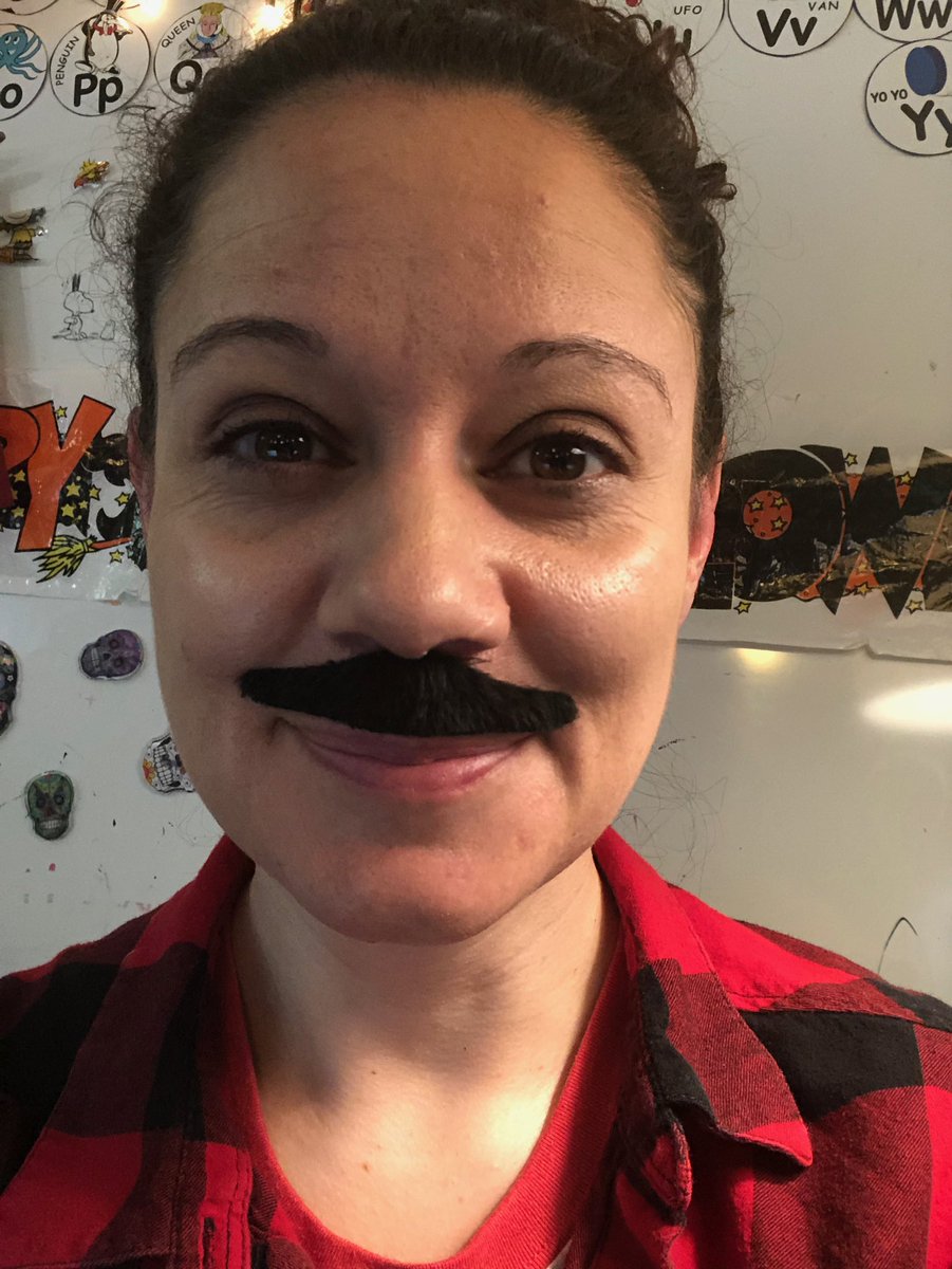 RadteacherAvery's tweet photo. Zoom fun with the kiddos today - mustache theme day https://t.co/O6e9gbFeBw