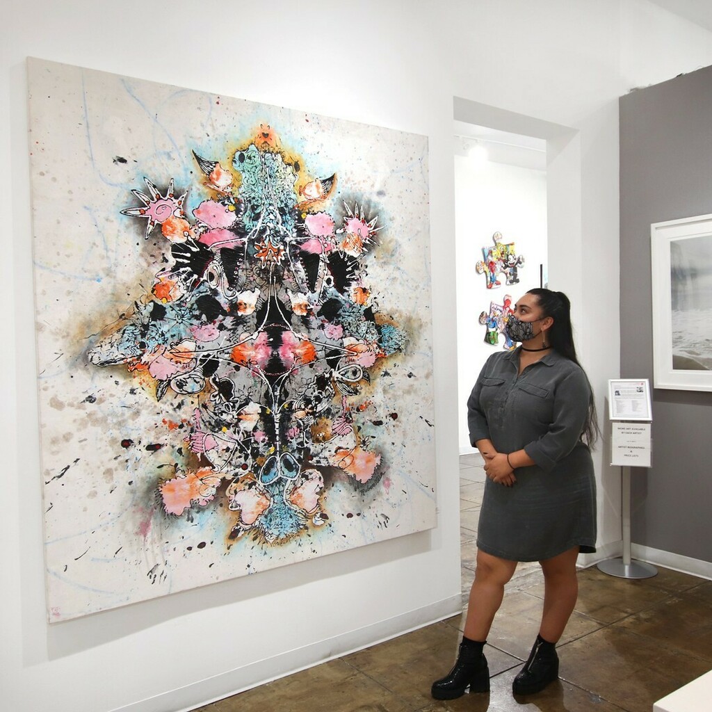 "Bruce Rubenstein's artworks are both wonderfully whimsical and strikingly sophisticated." Yvonne explains, "Balancing the gritty beginnings of the worked raw canvas and the intricate top layer detailing of his artworks, allows the viewer to use their imagination to pull out…