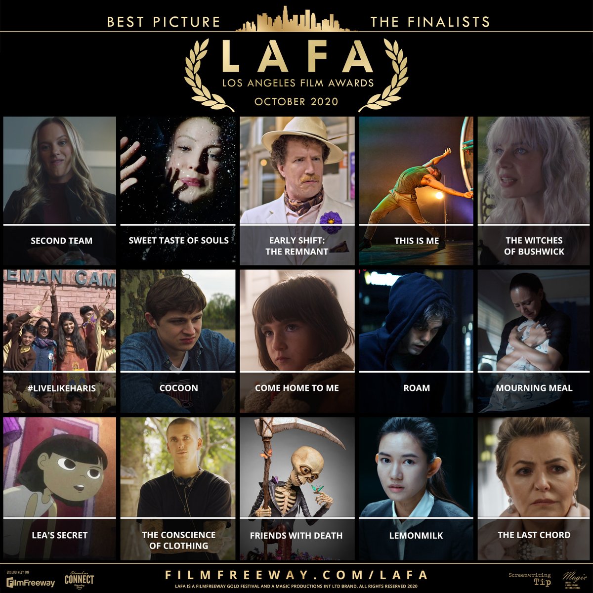 15 Best Films - Congratulations to the finalists! filmfreeway.com/lafa