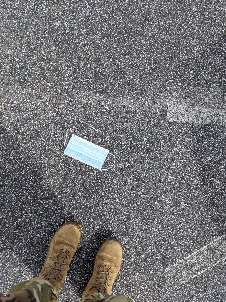 chelsmens's tweet photo. RIP someone's perfectly good mask down. #2020iswild https://t.co/RhRueb0qQ4