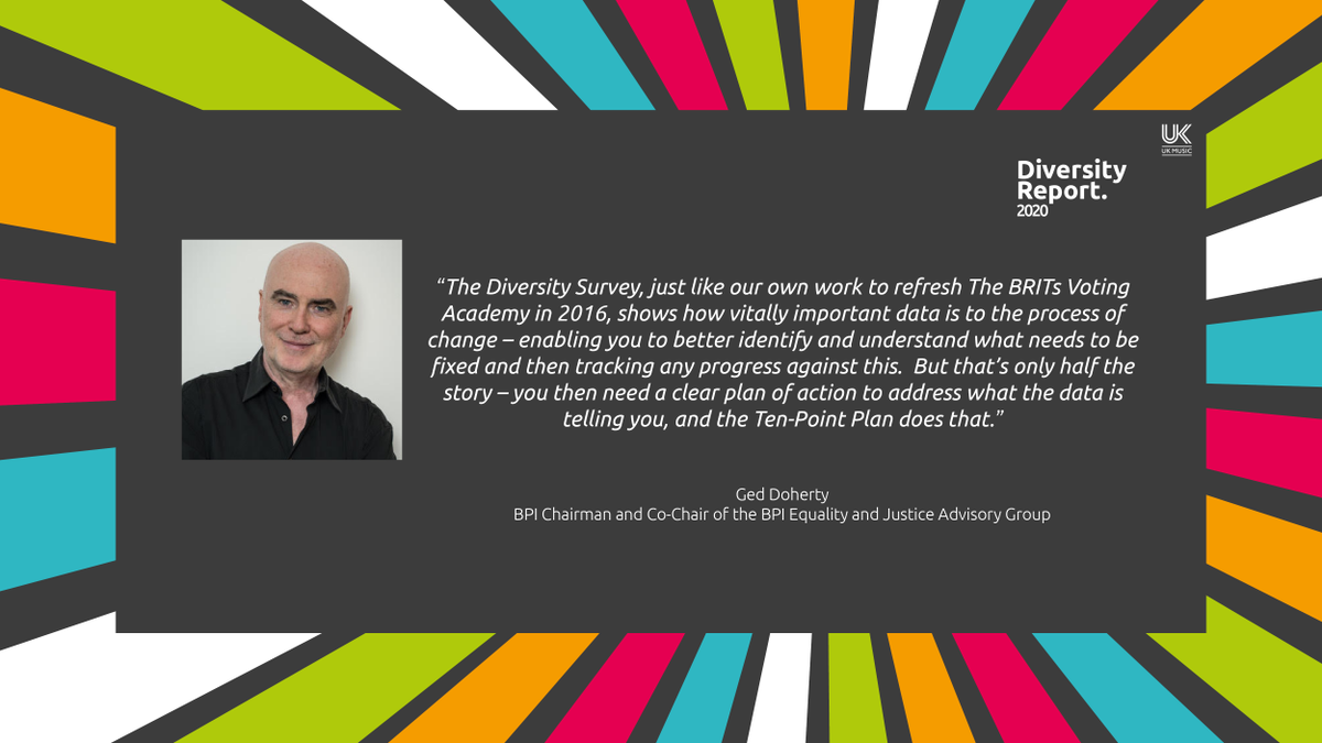 UK_Music's tweet photo. Chair of @BPI #GedDoherty supports the UK Music Diversity Report and Ten-Point Plan. 

Read more here: https://t.co/UvGDJurl8S

#UKMusicDiversity https://t.co/6rr0xT61gj
