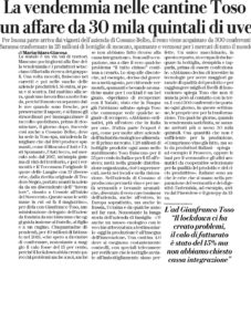 TosoSpA's tweet photo. Per buona parte arriva dai vigneti dell’azienda di Cossano Belbo, il resto viene acquistato da 300 conferenti. Saranno trasformate in 28 milioni di bottiglie di moscato, spumante e vermout per i mercati di tutto il mondo
#toso #pressrelease https://t.co/N9za8cuEP2