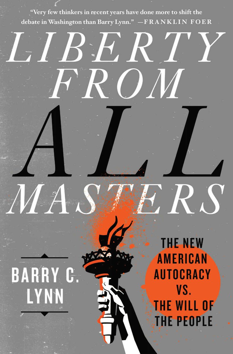 NB National Security 📚 (@newbooksnatsec) on Twitter photo Americans are only now awakening to the gravest domestic threat to our liberties in a century—that monopolists control almost every corner of the U.S. economy.
🎙️Barry C. Lynn discusses LIBERTY FROM ALL MASTERS (<a href="/StMartinsPress/">St. Martin's Press</a>) with <a href="/arya_hariharan/">Arya Hariharan</a> 👇
newbooksnetwork.com/barry-c-lynn-l… Americans are only now awakening to the gravest domestic threat to our liberties in a century—that monopolists control almost every corner of the U.S. economy.
🎙️Barry C. Lynn discusses LIBERTY FROM ALL MASTERS (<a href="/StMartinsPress/">St. Martin's Press</a>) with <a href="/arya_hariharan/">Arya Hariharan</a> 👇
newbooksnetwork.com/barry-c-lynn-l…