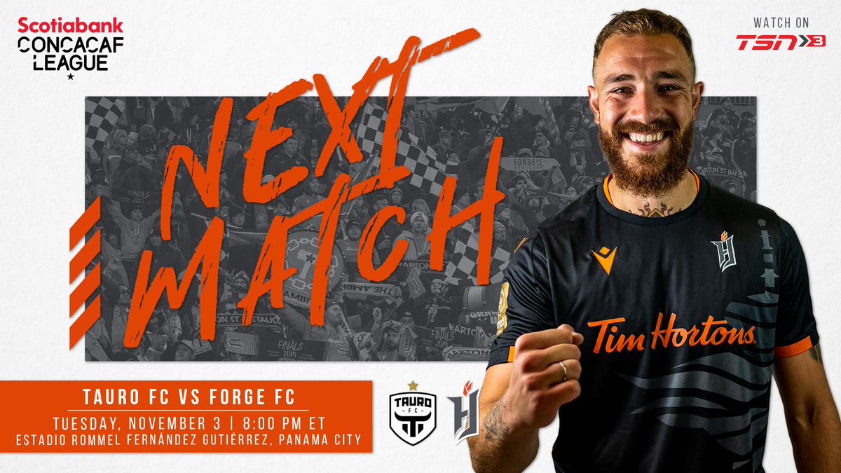 BREAKING: Our upcoming @Concacaf match will now air at 8 PM EDT next Tuesday!
Details
🗓: Tuesday, November 3
🆚: @TauroFC
🕕: 8 p.m. ET
📺: @TSN_Sports 3
🏟: Estadio Rommel Fernández Gutiérrez, Panama City
#ForgeFC | #SCL20 https://t.co/GFirtKvvI9