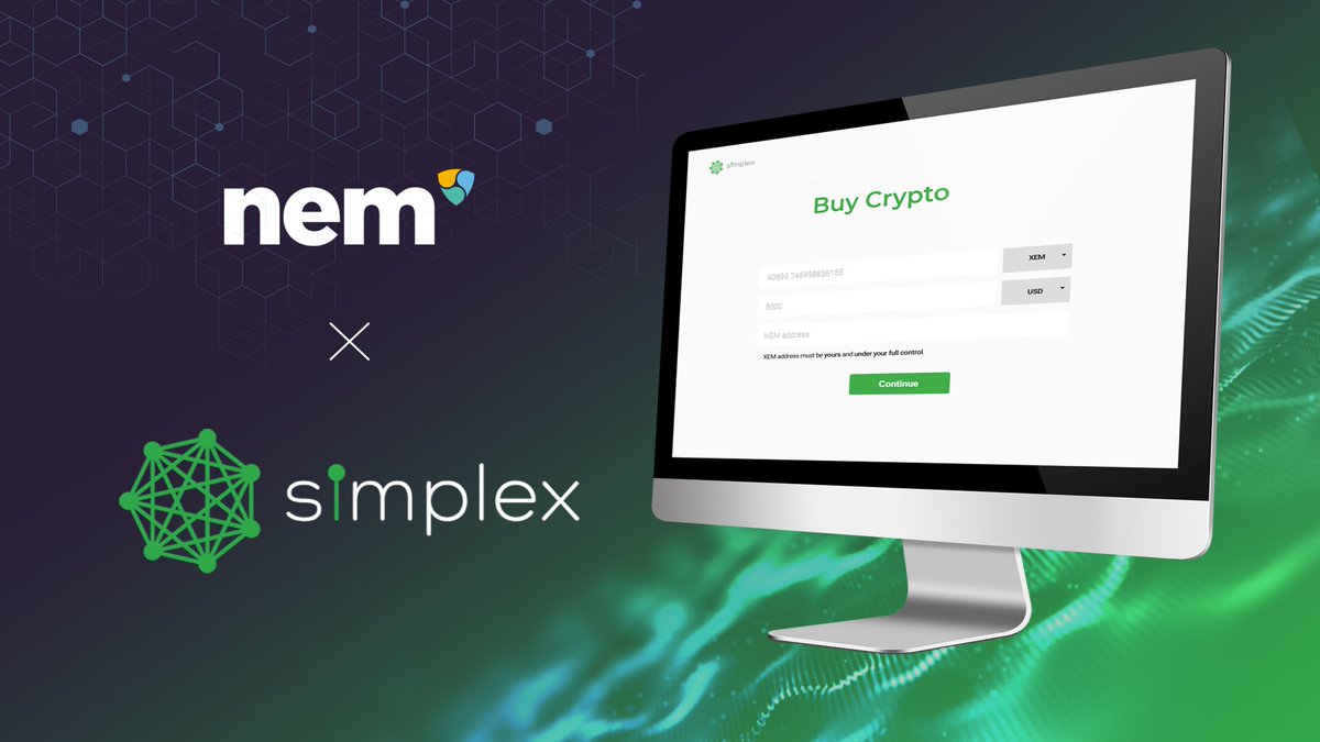 #NEM is happy to announce our partnership with @SimplexCC The #Simplex platform enables users to buy crypto assets with debit or credit card #payments. This is a major step in anti-fraud purchases for #XEM.
https://t.co/X5hXntHYIJ https://t.co/iENuoRiItc