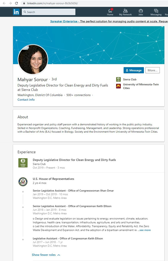 27)NIAC members have also gained foothold in the House of Representatives. @mahyarsorour is the Senior Legislative Assistant to Rep.  @IlhanMN.Sorour was a candidate for NIAC Action's leadership board back in July 2019.