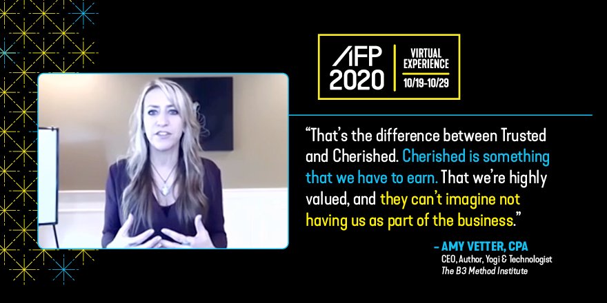 AFPonline's tweet photo. The business is hungry for finance expertise that is insightful, timely and well presented. Are we ready to provide it? At #AFP2020, FP&amp;A keynote @AmyVetterCPA outlined how finance professionals can become cherished advisors. https://t.co/CwCO9YbBfU https://t.co/6mtroTvTTI
