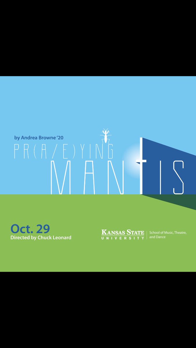 KStateTheatre's tweet photo. “Pr(a/e)ying Mantis” by Andrea Browne another piece from “Tales of the Weird and Unusual” releases TOMORROW! 

#heartheatre https://t.co/k9pGTx7GI3
